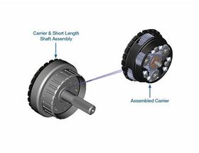 Powerglide  1.80 Contender Planetary Carrier Assembly & Output Shaft Gear Process Level: Contender; Shaft Length Option: Short; Material: HY-Tuf Cut Spline; Flange Tooth Count: 12; Ratio: 1.80, POWERGLIDE, Transmission parts, tooling and kits