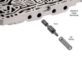 ZF8HP45, ZF8HP55, ZF8HP70 ZF valve name: KV-B2 Chrysler valve name: CV-B2 Oversized B2 Clutch NIC Valve Delayed Forward & Reverse; Flare shifts; Gear ratio & solenoid codes; Harsh shifts; No Forward; No Reverse; B Clutch burned; NIC (Neutral Idle Control), 8HP55, 8HP45