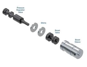 U341E, U341F  Oversized Pressure Regulator & Boost Valve Kit Burnt clutches; Delayed engagement; Erratic line pressure; Low line rise; Low Reverse boost; No Reverse; Poor shift quality; Reverse slip; Soft shifts, misc, Transmission parts, tooling and kits