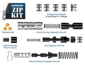 6F35  Zip Kit® Burnt brake clutches; Burnt clutches; Delayed engagement; Inadequate lubrication; Low pressure; Slips & flares; Soft shifts; TCC apply & release concerns; TCC codes, 6F35, Transmission parts, tooling and kits