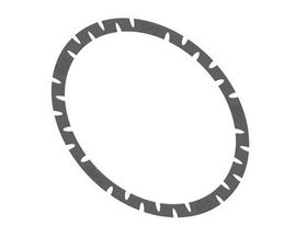 6R80, 280mm (Early)  Friction Ring Material: HTE; Outer Dia.: 9.500"; Inner Dia.: 8.250"; Thickness: 0.045", 6R80, 6HP26