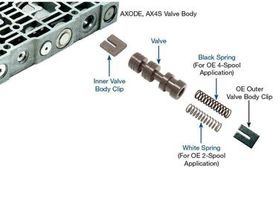 4F50N, AX4N, AX4S, AXODE  Oversized Solenoid Regulator Valve Kit No lockup; TCC cycling; TCC surge; Code 1741, 1744, AX4N, Transmission parts, tooling and kits