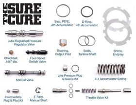 42RE, 42RH  The Sure Cure® Kit Low cooler flow; Lube failures; Build up of release pressure during lockup; Converter bushing failure; Lockup shudder; Overheated converter; Soft TCC apply, A500, Transmission parts, tooling and kits