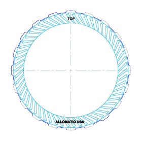 5R55N, 5R55W, 5R55S Direct Single Sided, OD Spline Friction Clutch Plate, 5R55W, 5R55N