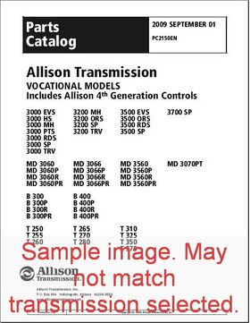 Parts Catalog 09D, 09D, Transmission parts, tooling and kits